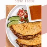 pinterest pin for vegetarian birria tacos.