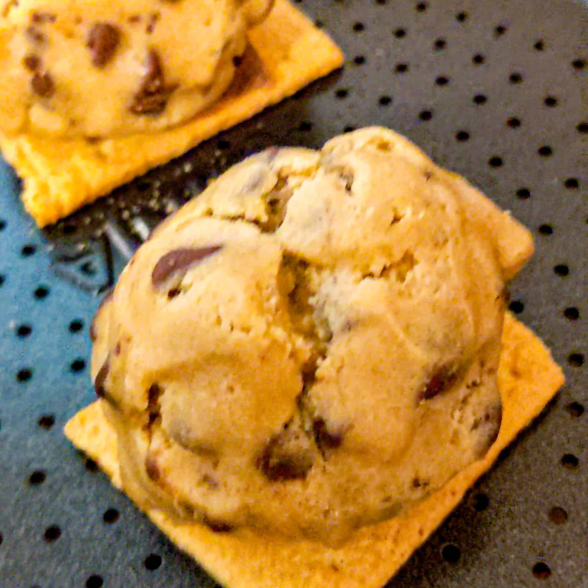 mound of cookie dough on a graham cracker for the s'mores recipe