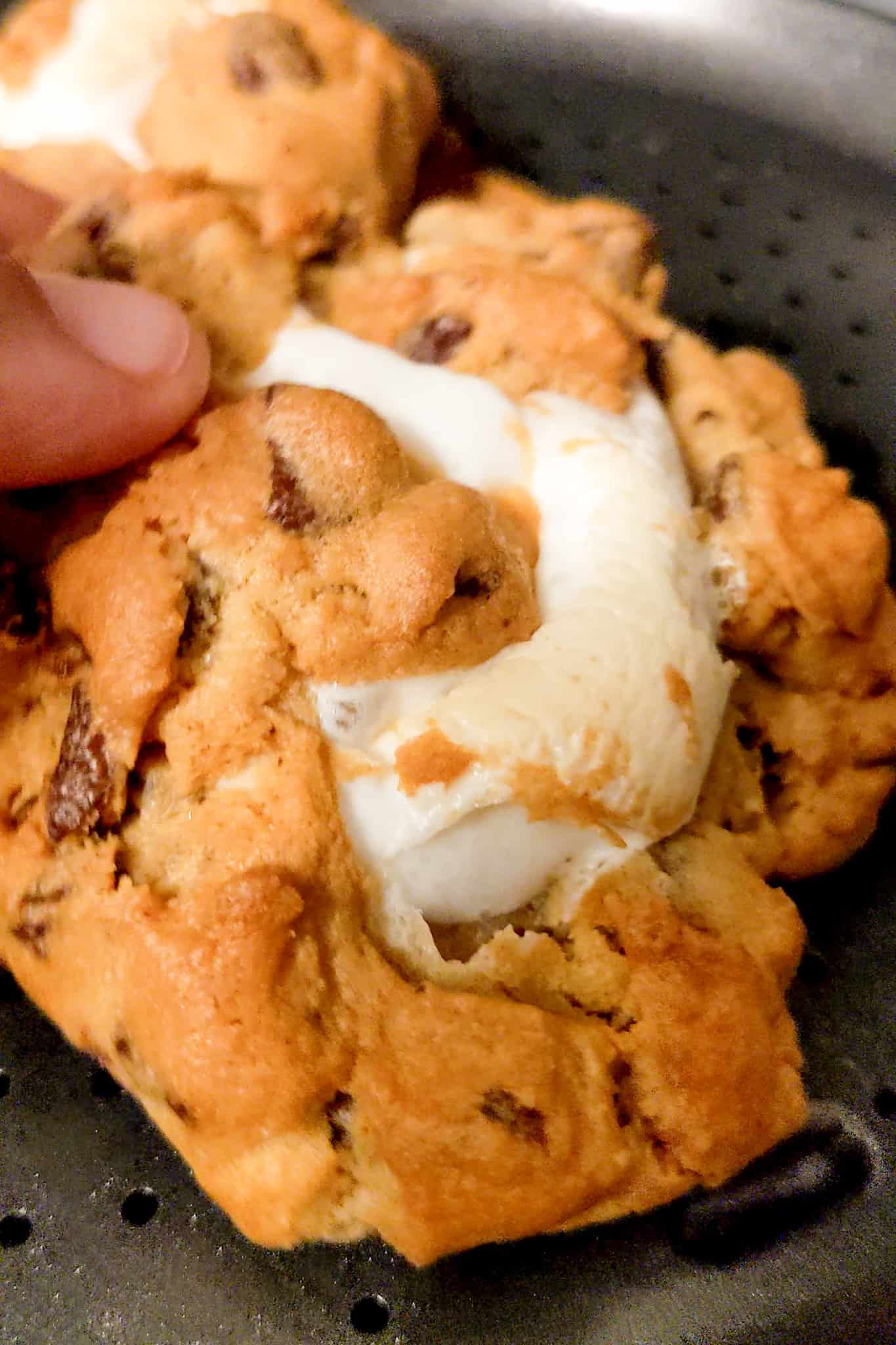 air fryer s'mores cookies close up