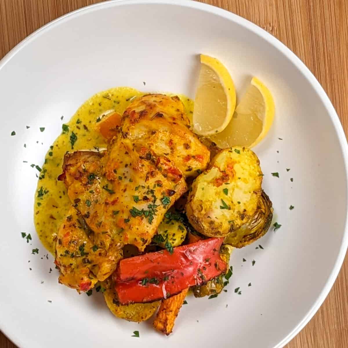 Calabrian Pepper & Lemon Yogurt Baked Chicken and Vegetables Just