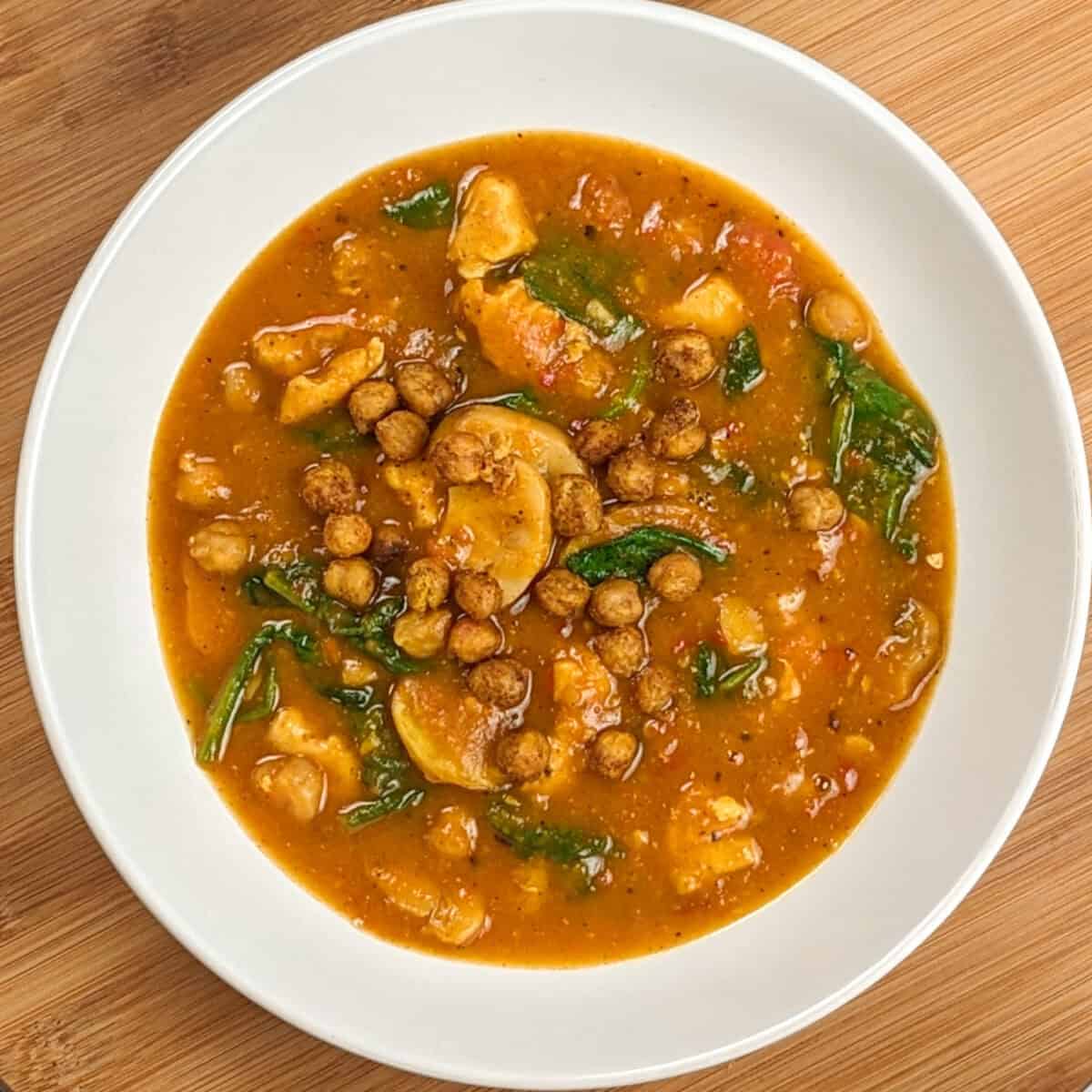 Air Fryer Butternut Squash Spiced Chickpeas Chicken Soup - Just Maika Cooking