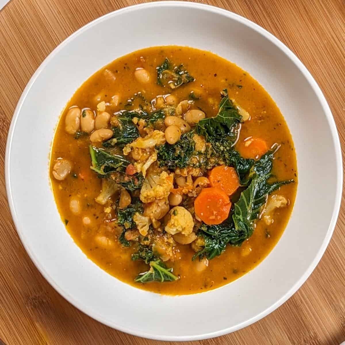 Vegetarian Ras El Hanout White Bean and Kale Soup - Just Maika Cooking