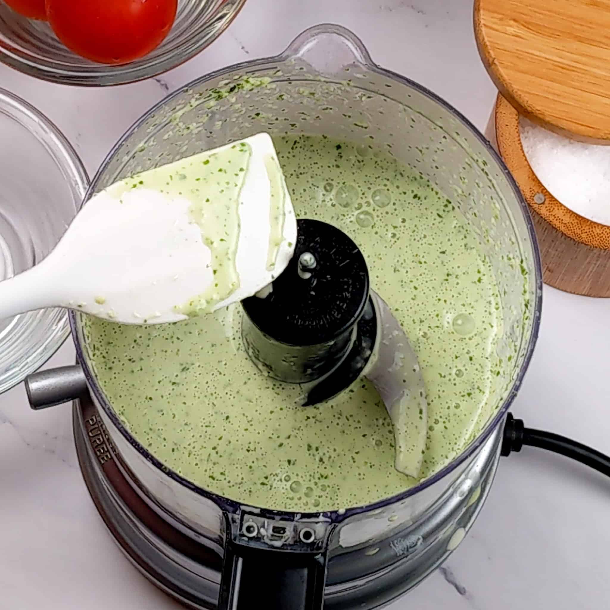 jalapeno dressing in the KitchenAid 3.5 Cup Food Chopper for the Quick Air Fryer Lime Chicken Wings with Spicy Green Sauce recipe
