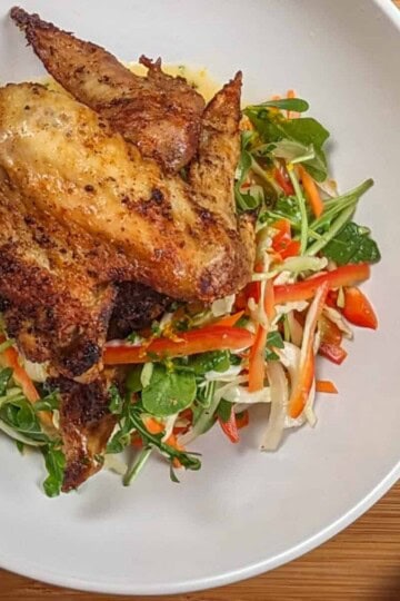 top view of the Best Air Fryer Caribbean Style Citrus Chicken Wings recipe