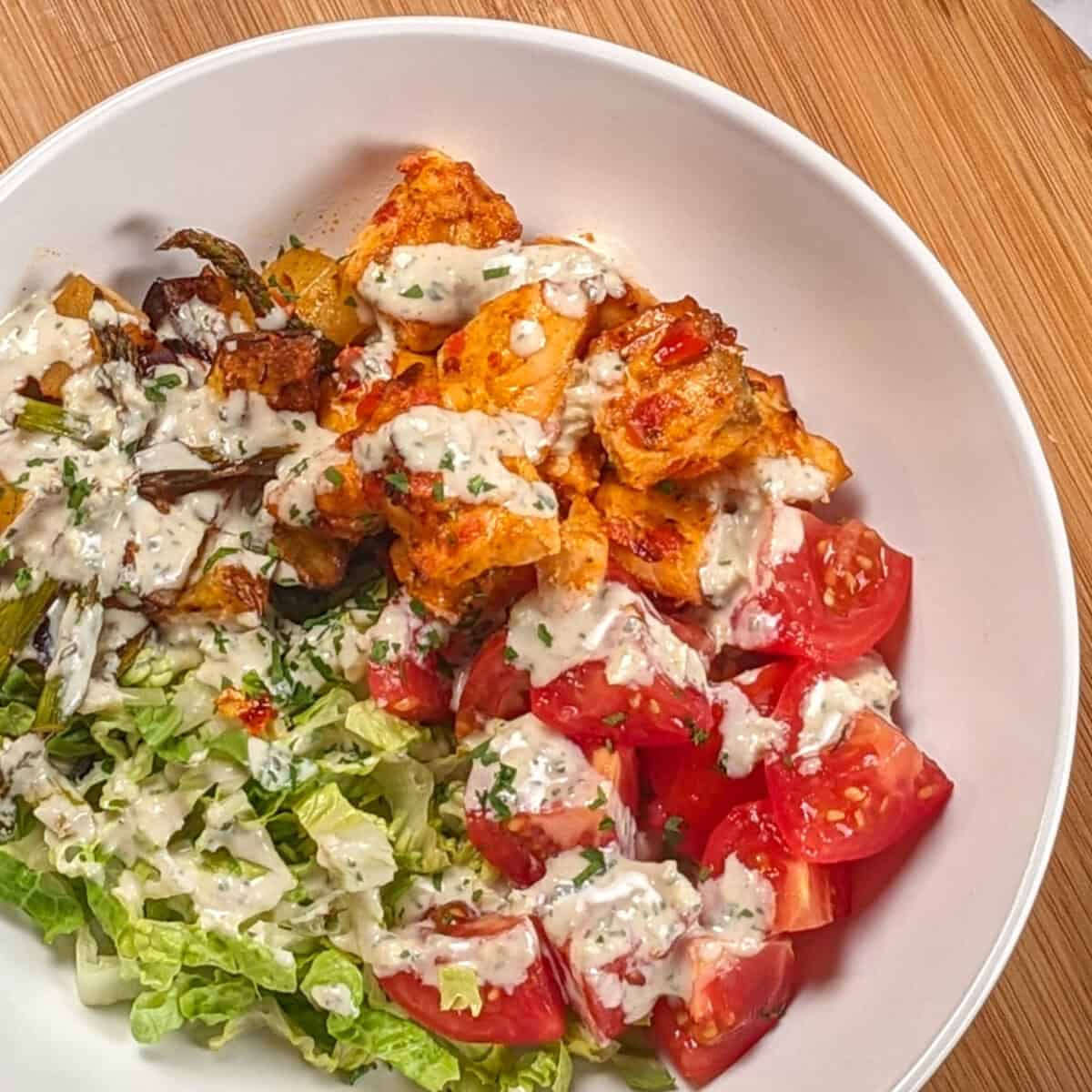 Calabrian Chili Salmon and Vegetables Bowl - Just Maika Cooking