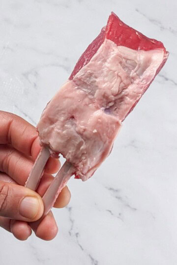 front view of the double boned lamb chop.