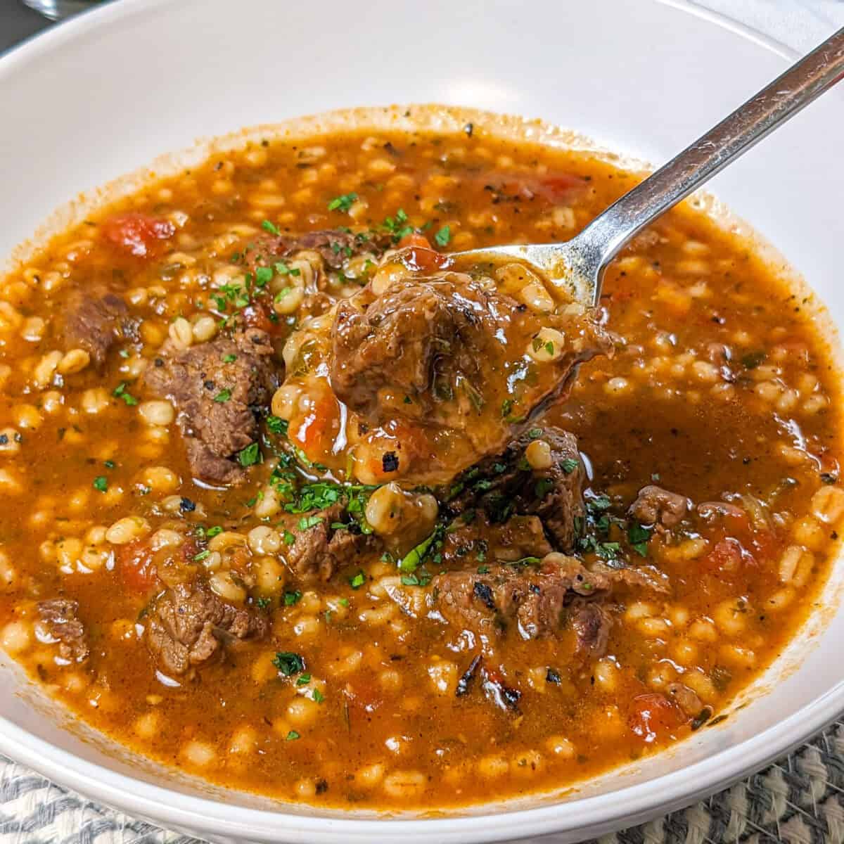 Instant Pot Spicy Beef Barley Stew: Haitian Hearty Comfort - Just Maika Cooking