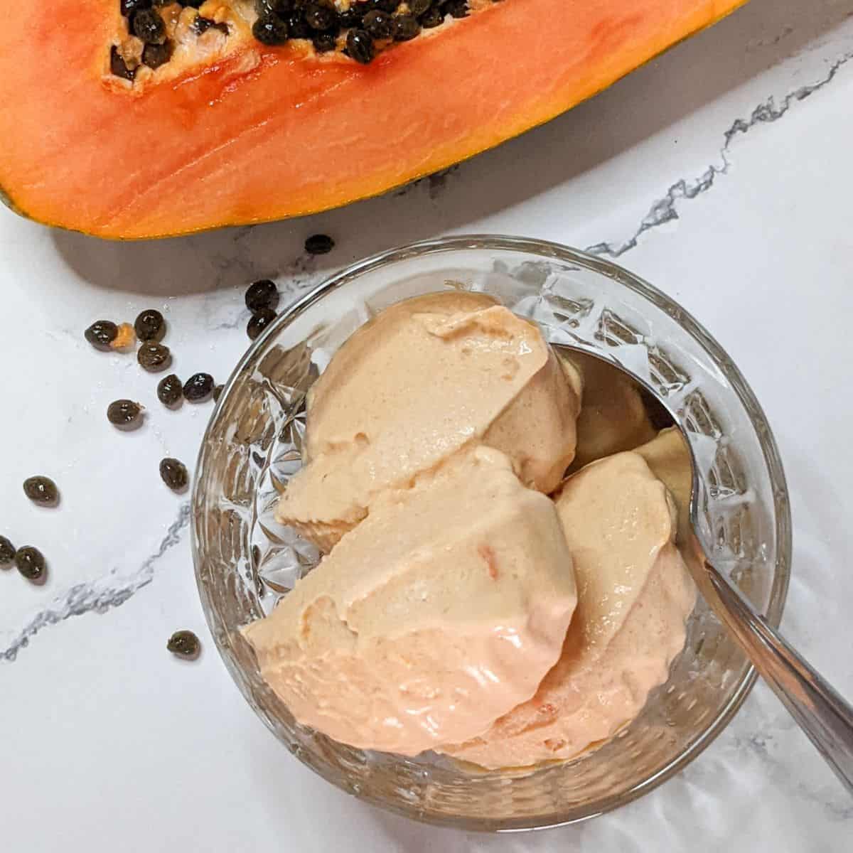 Papaya Rum Coconut Ninja CREAMi - Just Maika Cooking