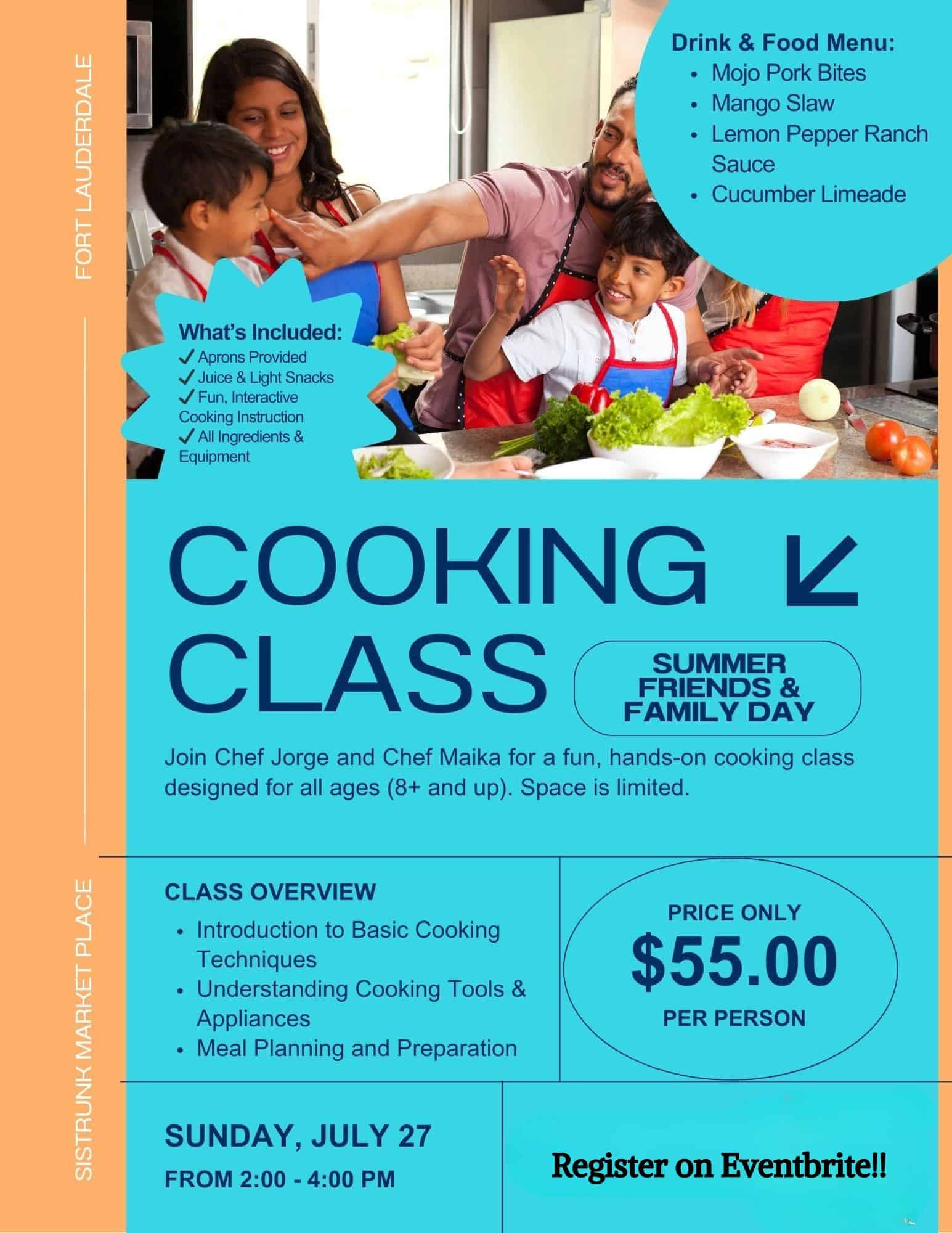 Cooking Class Flyer.