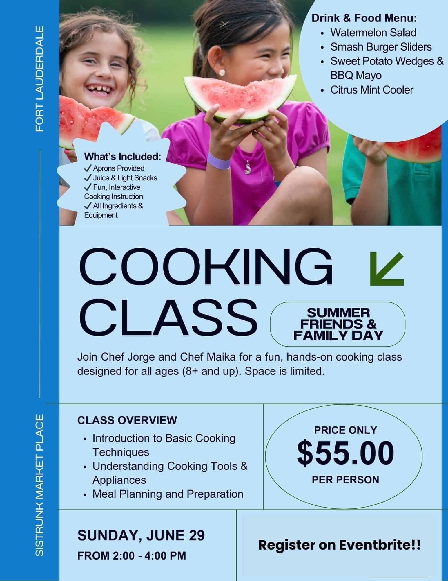 cooking class flyer.