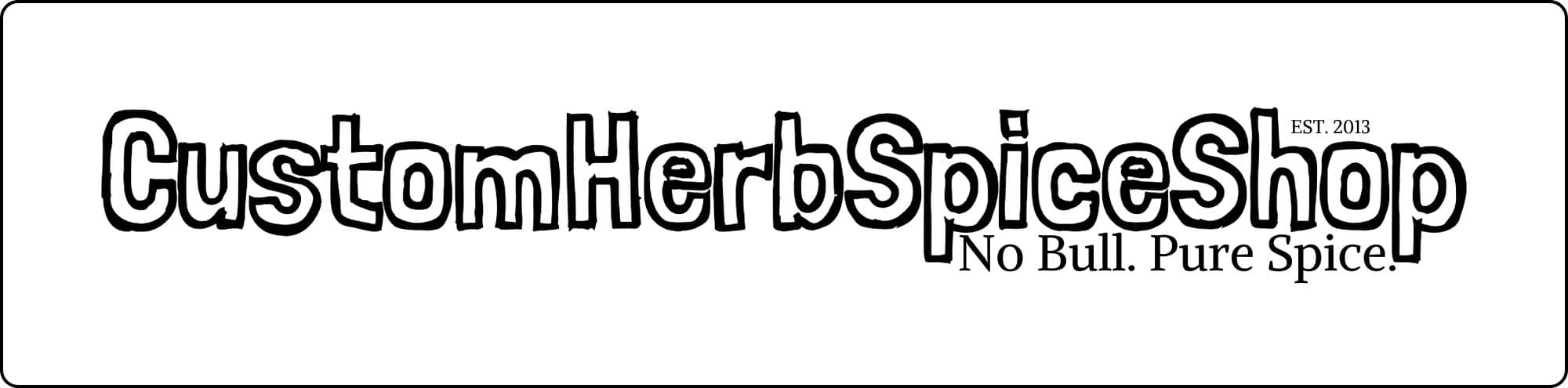 custom herb spice shop logo with tag line, no bull, pure spice.