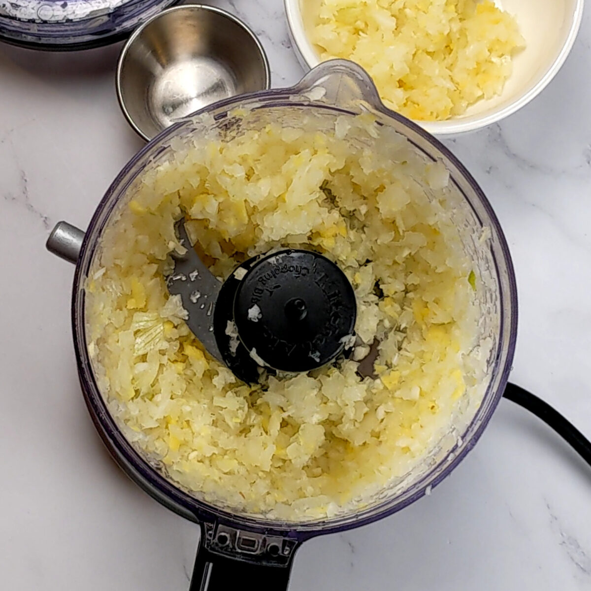 garlic ;and ginger paste in a kitchenaid food chopper.
