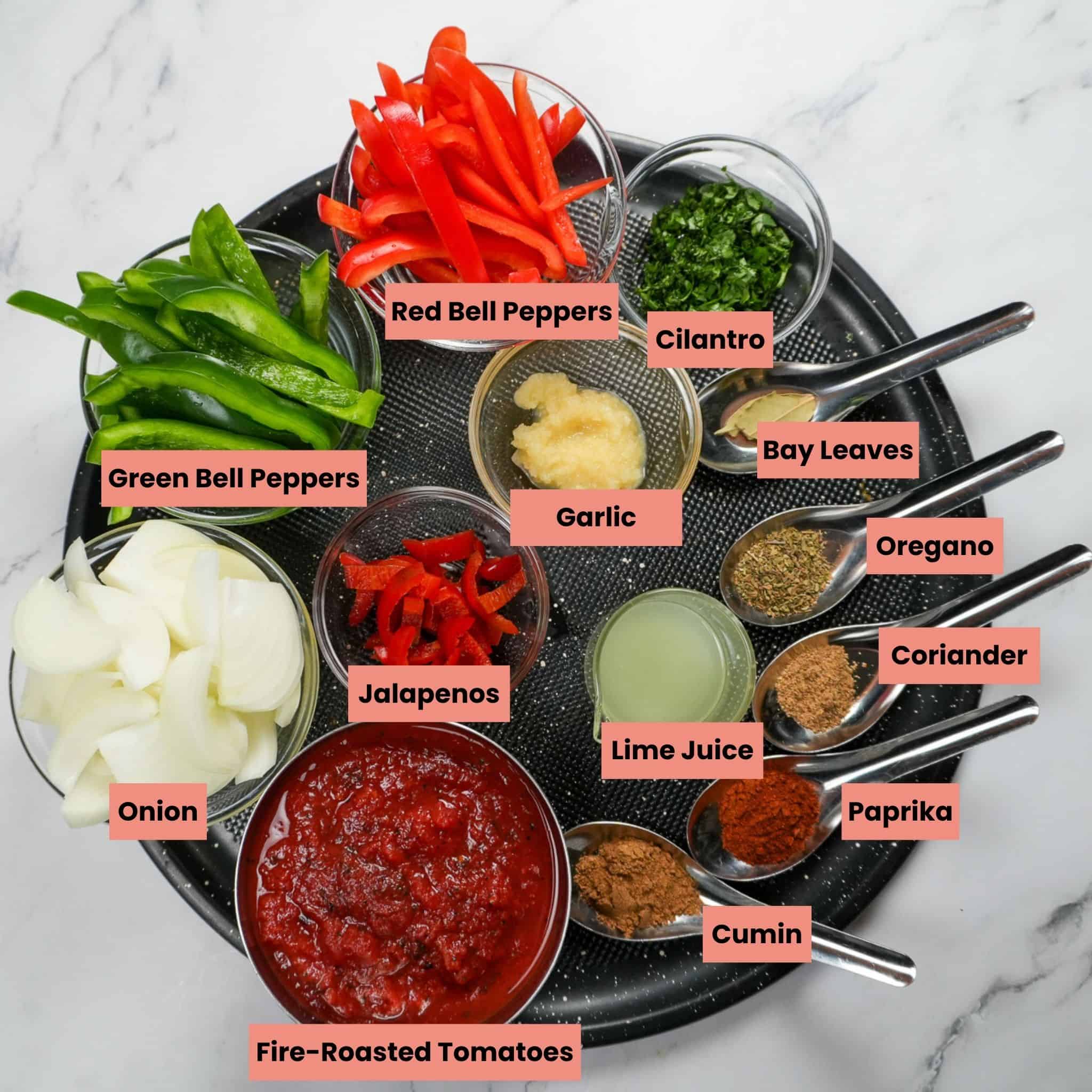 ingredients for Braised Chicken | Mexican-Style with Roasted Tomato Sauce.