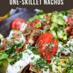 pinterest pin for loaded nachos.