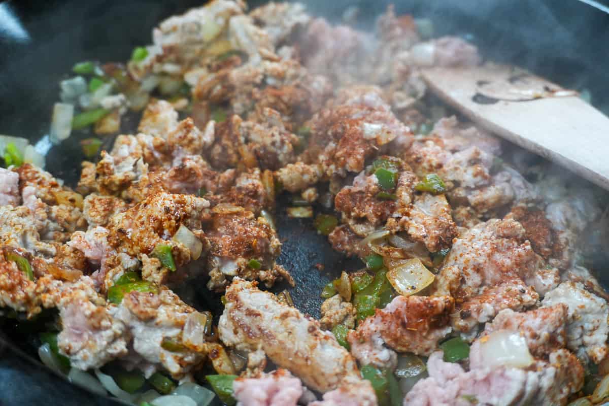 seasoning added to the ground turkey mixture.