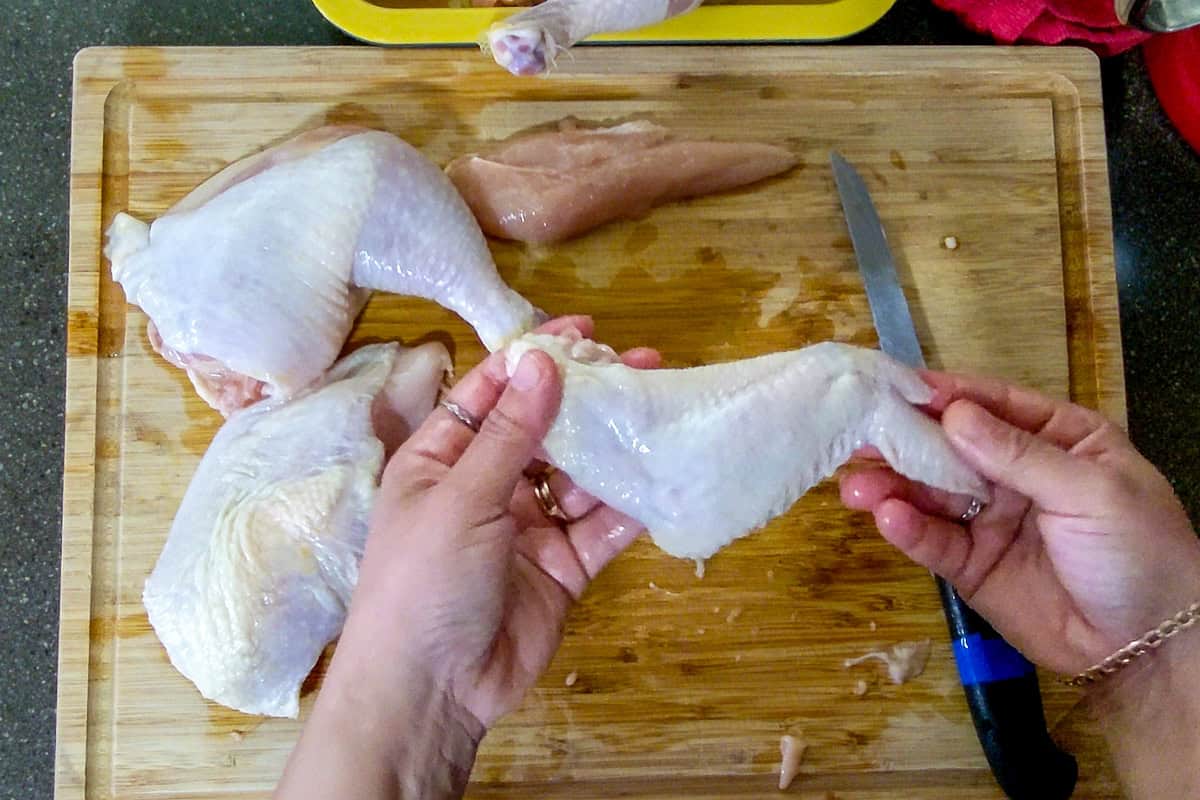 showcasing the separated whole wing.