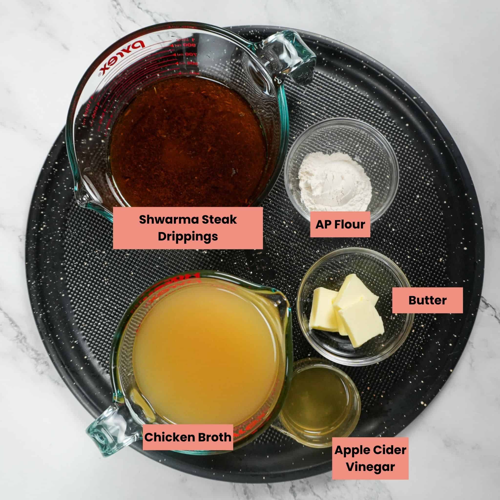 ingredients for the herb spiced gravy.