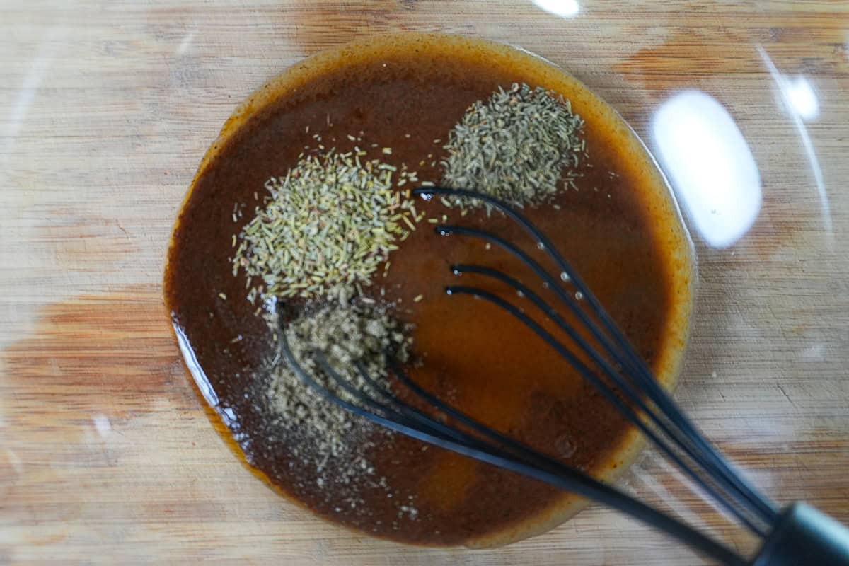 dried herbs added to the marinade.