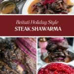 pinterest pin for the Beituti Holiday Steak Shawarma with Herb-Spiced Gravy.