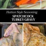 pinterest pin for the Spatchcock Turkey Backbone Gravy (Mirepoix & Haitian Spices) post.