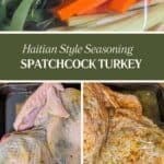 pinterest pin for the Haitian style spatchcock turkey. Perfect for the holidays.