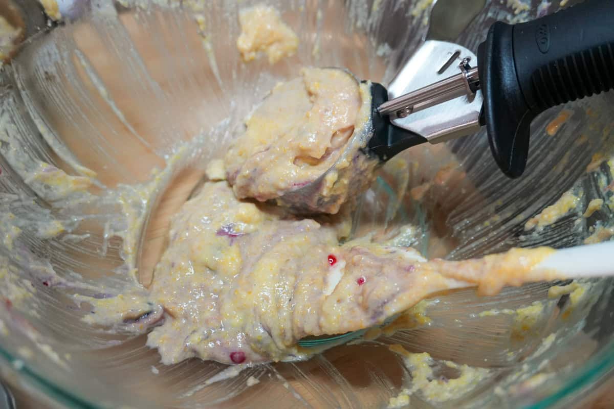 close up of leftover batter.