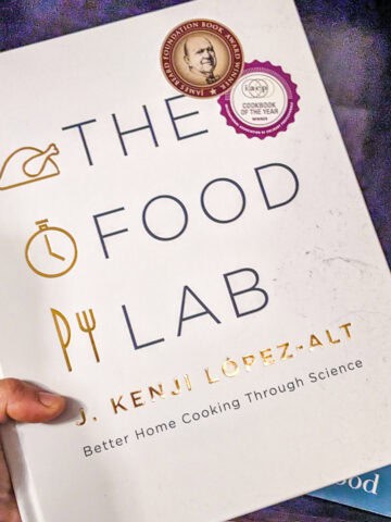 close up of The Food Lab: Better Home Cooking Through Science by J. Kenji López-Alt.