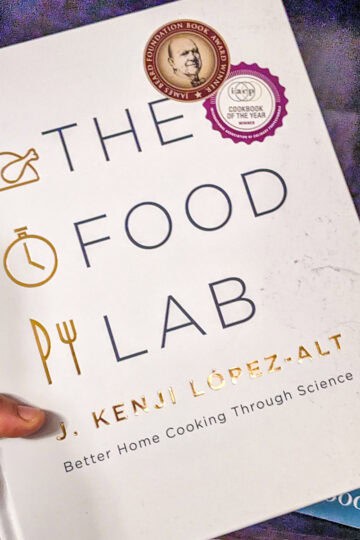 close up of The Food Lab: Better Home Cooking Through Science by J. Kenji López-Alt.