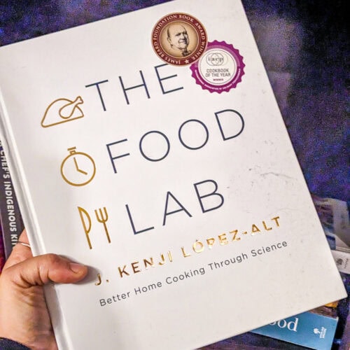close up of The Food Lab: Better Home Cooking Through Science by J. Kenji López-Alt.