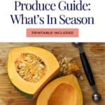 pinterest pin for the Winter Seasonal Produce Guide: What’s In Season article.