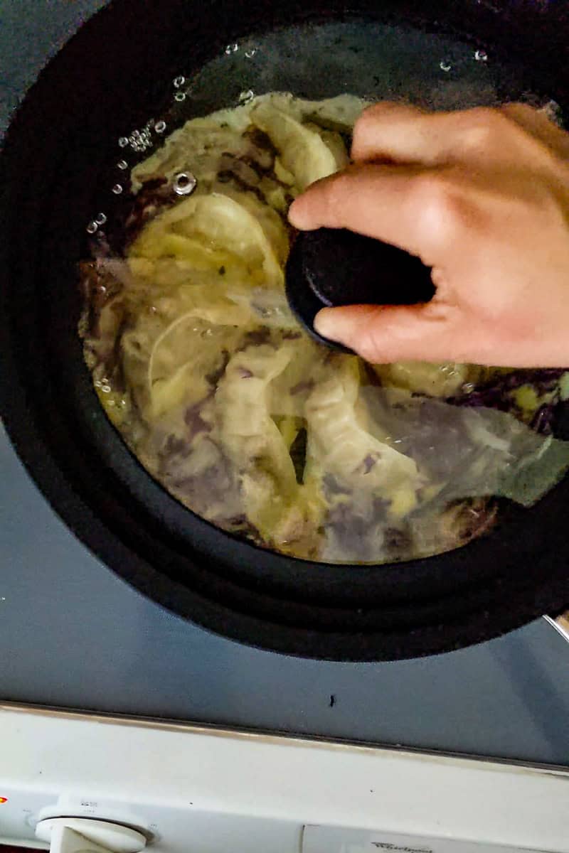 lid placed on pan.