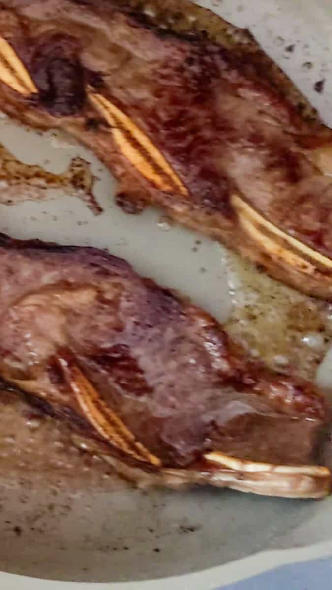 up-close of LA Galbi in a saute pan.