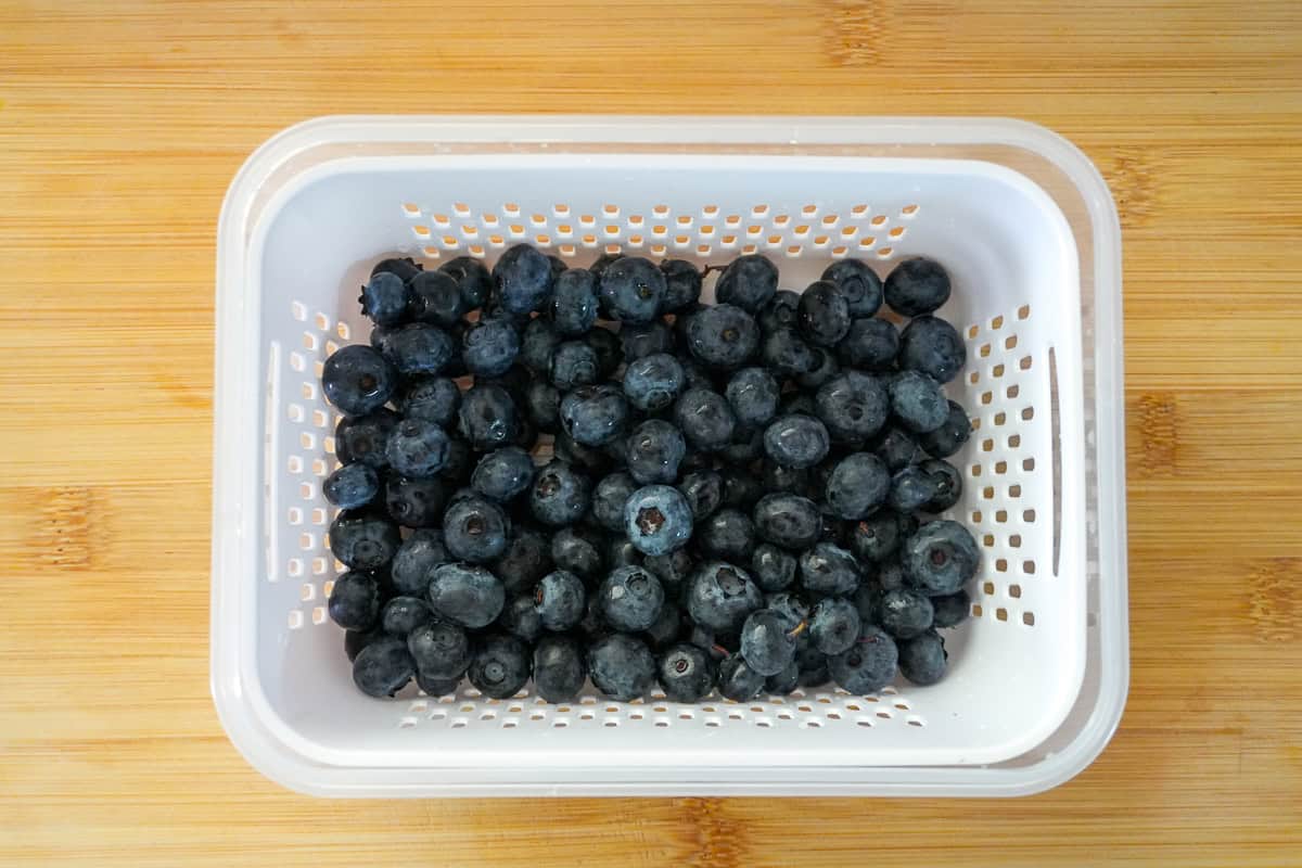 blueberries in a Fruit Storage Container.
