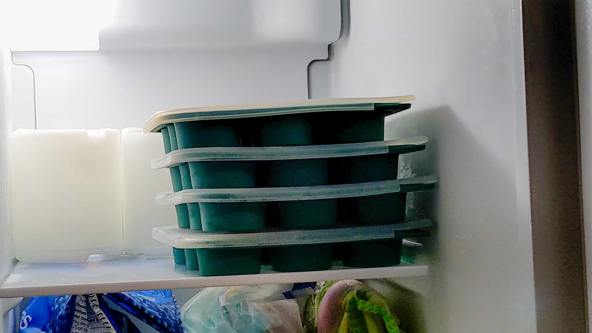 Anytime Freezer Trays stacked in the freezer.