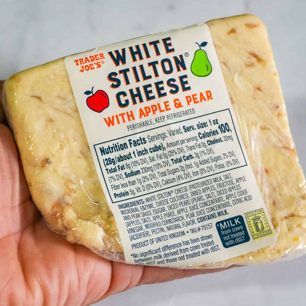 Trader Joe's White Stilton Cheese with Apple & Pear.