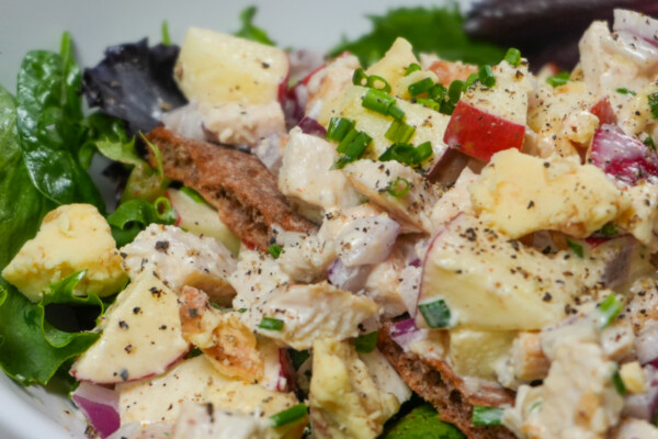 Apple Stilton Chicken Salad on Wasa Crispbread - Just Maika Cooking
